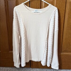 BKE Women's Cream Textured Sweatshirt